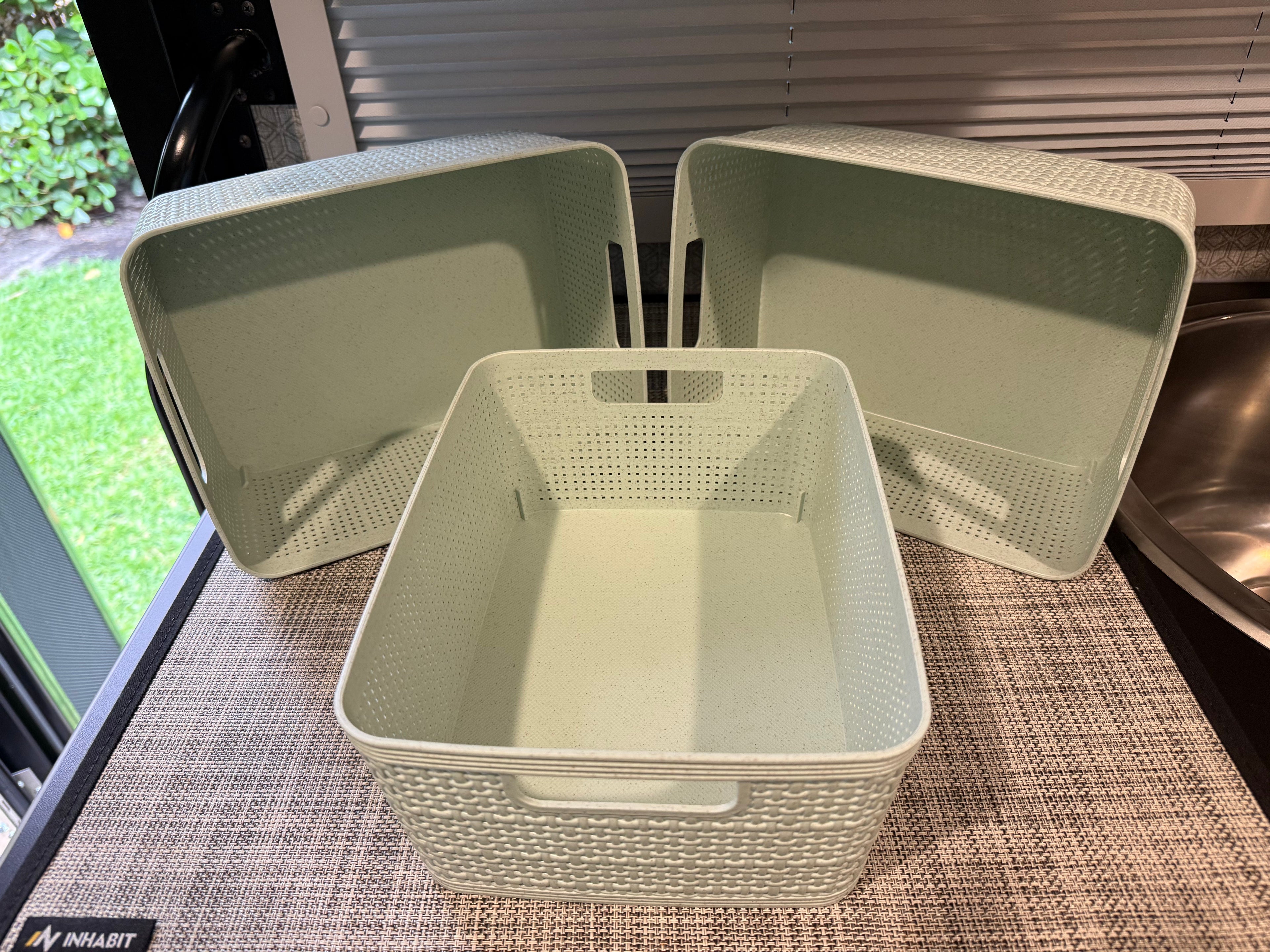 3‑Pack Above‑Microwave Storage Basket Set — SPEKKO Fit