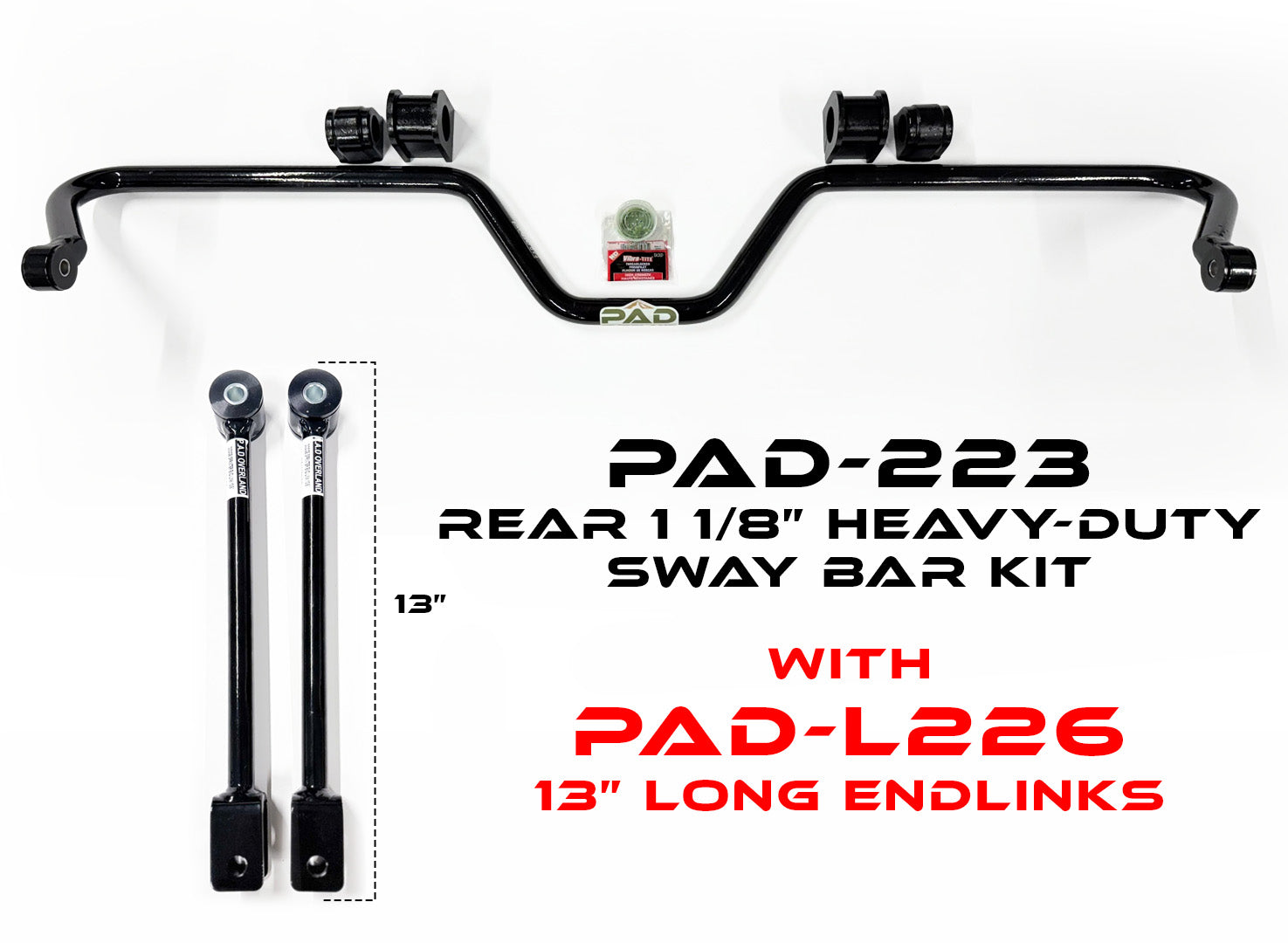 PAD-223 Rear 1 1/8” Heavy-Duty Sway Bar for 2008–2025 Mercedes Sprinter 2500 (2WD / 4WD / AWD)