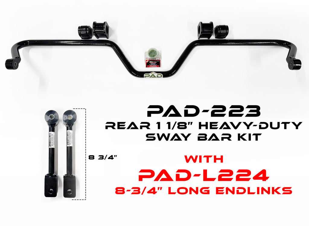 PAD-223 Rear 1 1/8” Heavy-Duty Sway Bar for 2008–2025 Mercedes Sprinter 2500 (2WD / 4WD / AWD)