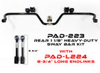 PAD-223 Rear 1 1/8” Heavy-Duty Sway Bar for 2008–2025 Mercedes Sprinter 2500 (2WD / 4WD / AWD)