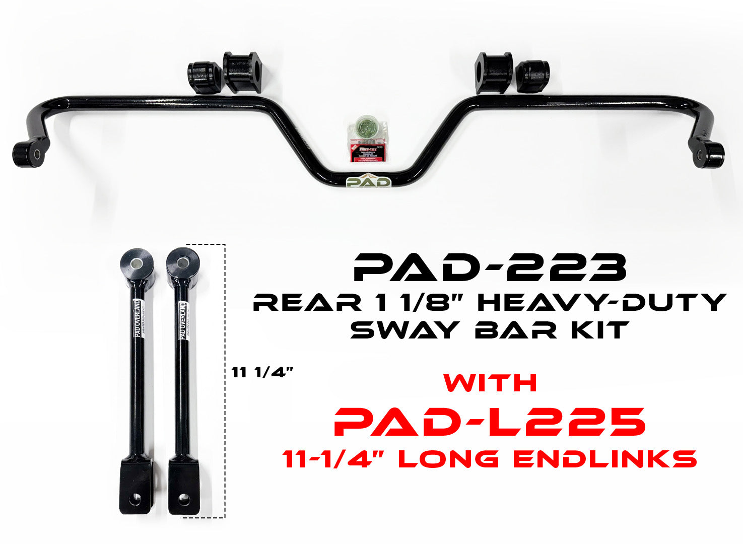 PAD-223 Rear 1 1/8” Heavy-Duty Sway Bar for 2008–2025 Mercedes Sprinter 2500 (2WD / 4WD / AWD)