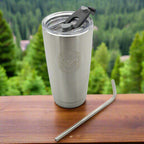 16 oz Insulated Tumbler with Stainless Straw